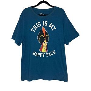 Disney Men’s 2XL Aladdin Jafar Blue Graphic T-Shirt Short Sleeve